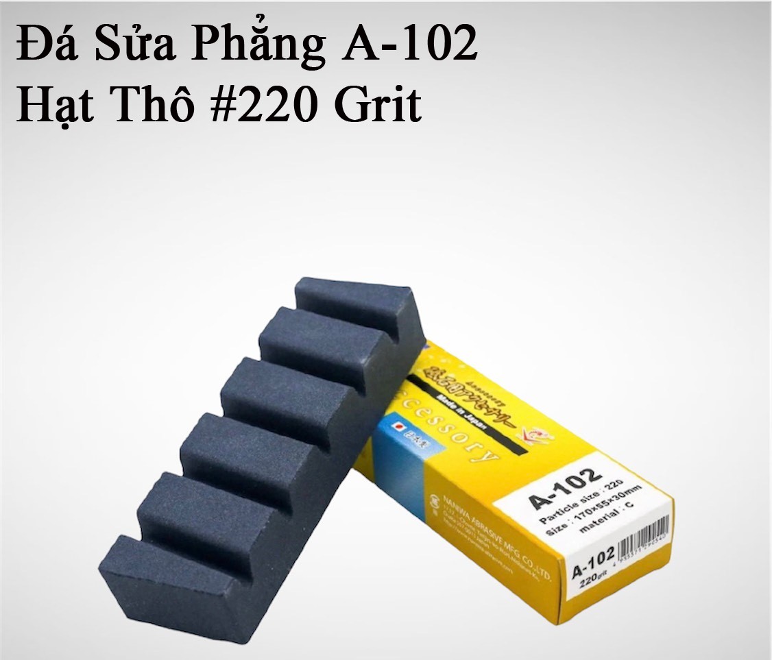 Đá Sửa Phẳng Bề Mặt Đá Mài Nhật Bản Naniwa Hạt Thô #220, Mã A-102, Kích Thước 170X55X30 - TsubameSanjo Japan Shop