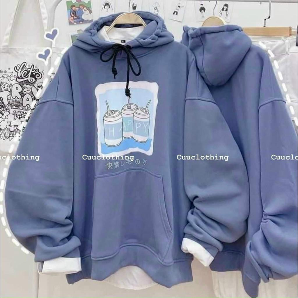 Áo hoodie dáng rộng phong cách Hàn Quốc trẻ trung cho cặp đôi