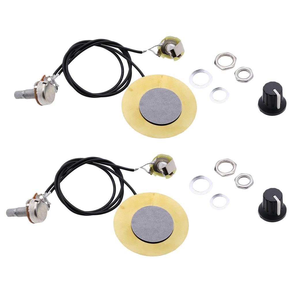 2x 6.35mm   Pickup Piezo Transducer for Acoustic Guitar Ukulele  Box