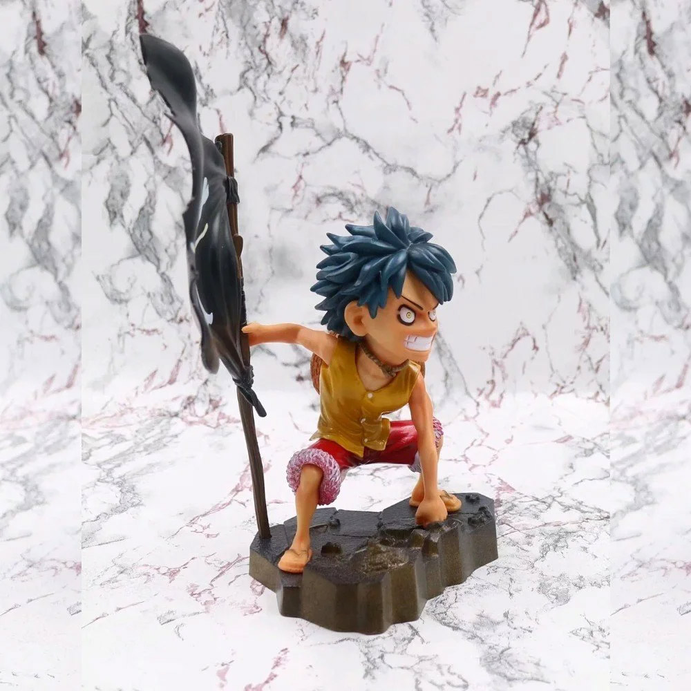 Mô Hình OnePiece Luffy cầm cờ bang siêu chất cao 18cm nặng 300g