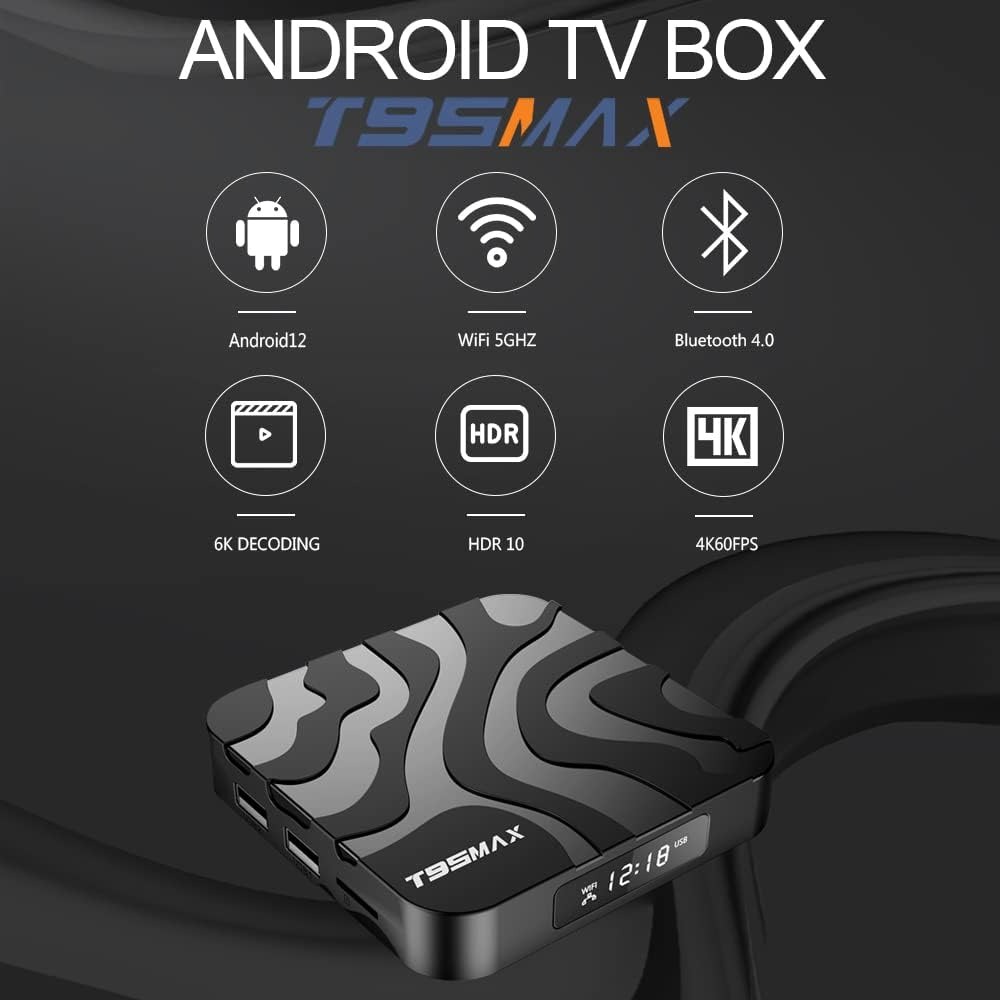 Android tivi box t95 max Ram 4G Rom 32G điều khiển cử chỉ tay người dùng và giọng nói tiếng Việt bluetooth wifi 2 băng tần cài sẵn phim, truyền hình cáp miễn phí vĩnh viễn - Hàng Nhập Khẩu