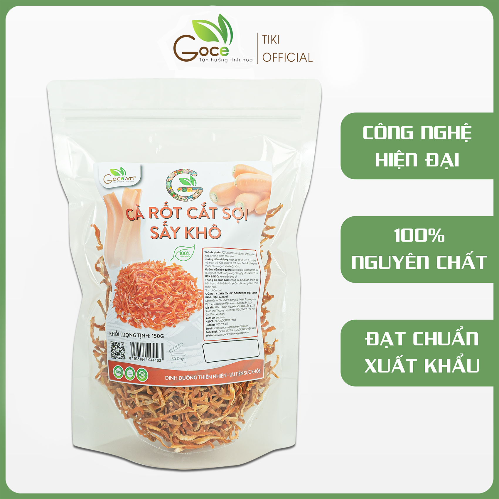 Cà rốt cắt sợi sấy khô Goce - 150g