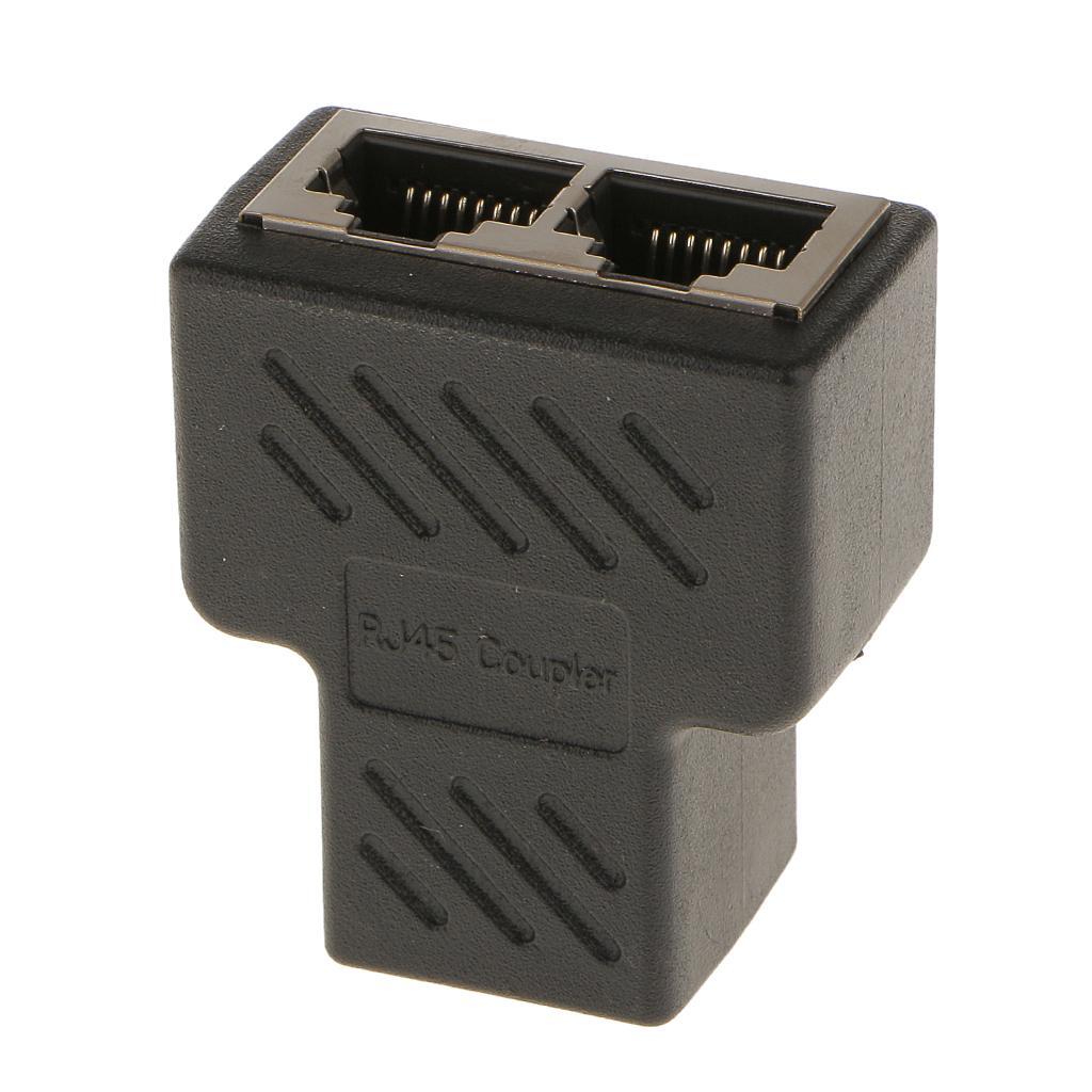 1 to 2Port LAN Ethernet Network Connector Splitter Adapter Plug