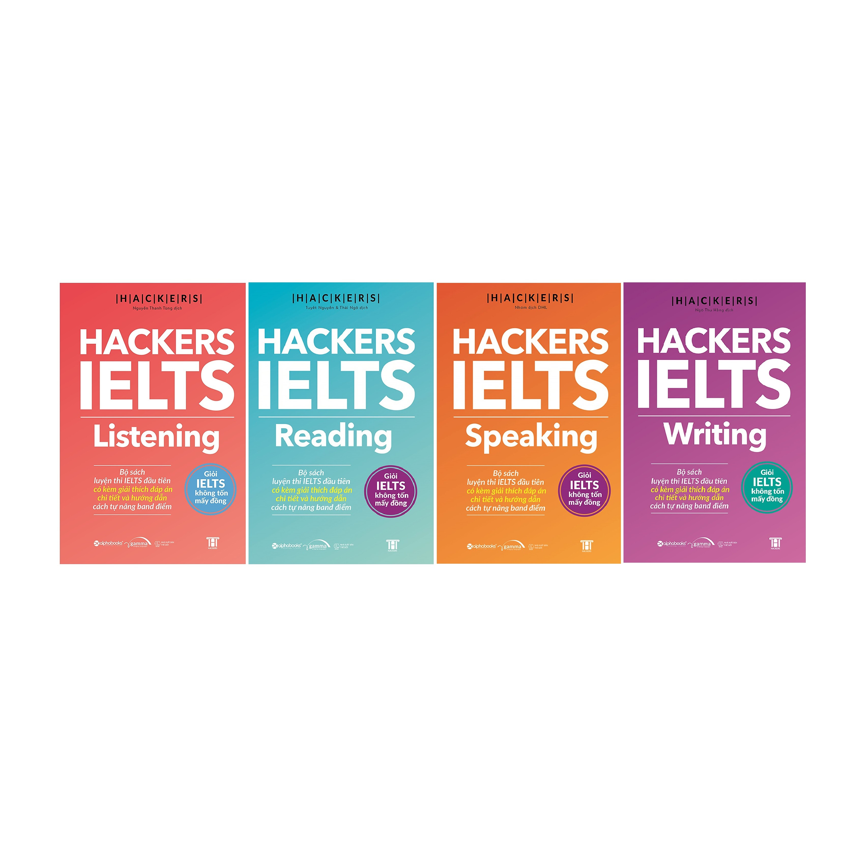 Trạm Đọc Official | Hackers Ielts 4 cuốn  ( Listening + Reading + Speaking + Writing )