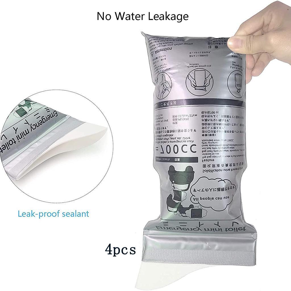 4x Disposable Urine Bags Camping Pee Bags Toilet, for Outdoor Backpacking