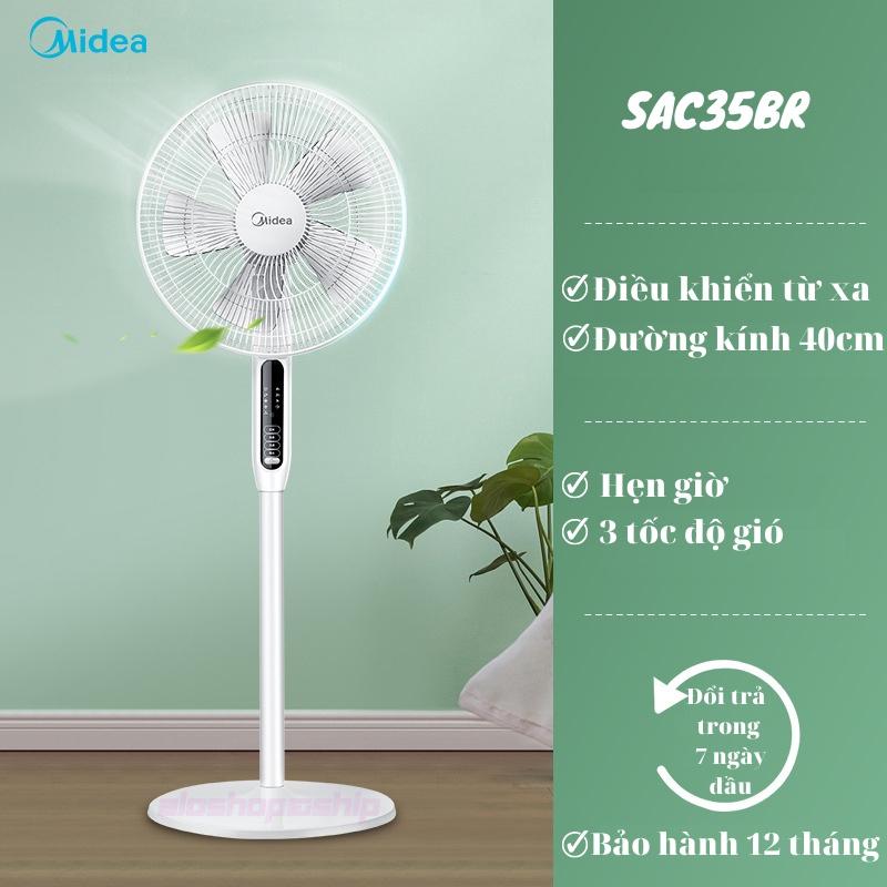 Quạt Điện Cây Đứng Midea có Điều Khiển Từ Xa 5 Cánh Quạt 3 Tốc Độ Gió Sang Trọng Có Hẹn Giờ