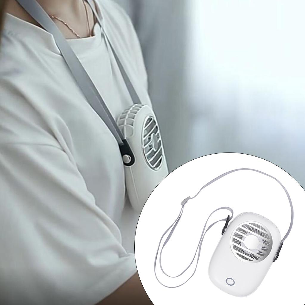 Mini USB Fan,Portable Hands Free Necklace Fan, Rechargeable Handheld Fan, 3 Speed Adjustable Personal Desk Outdoor Travel Office Household