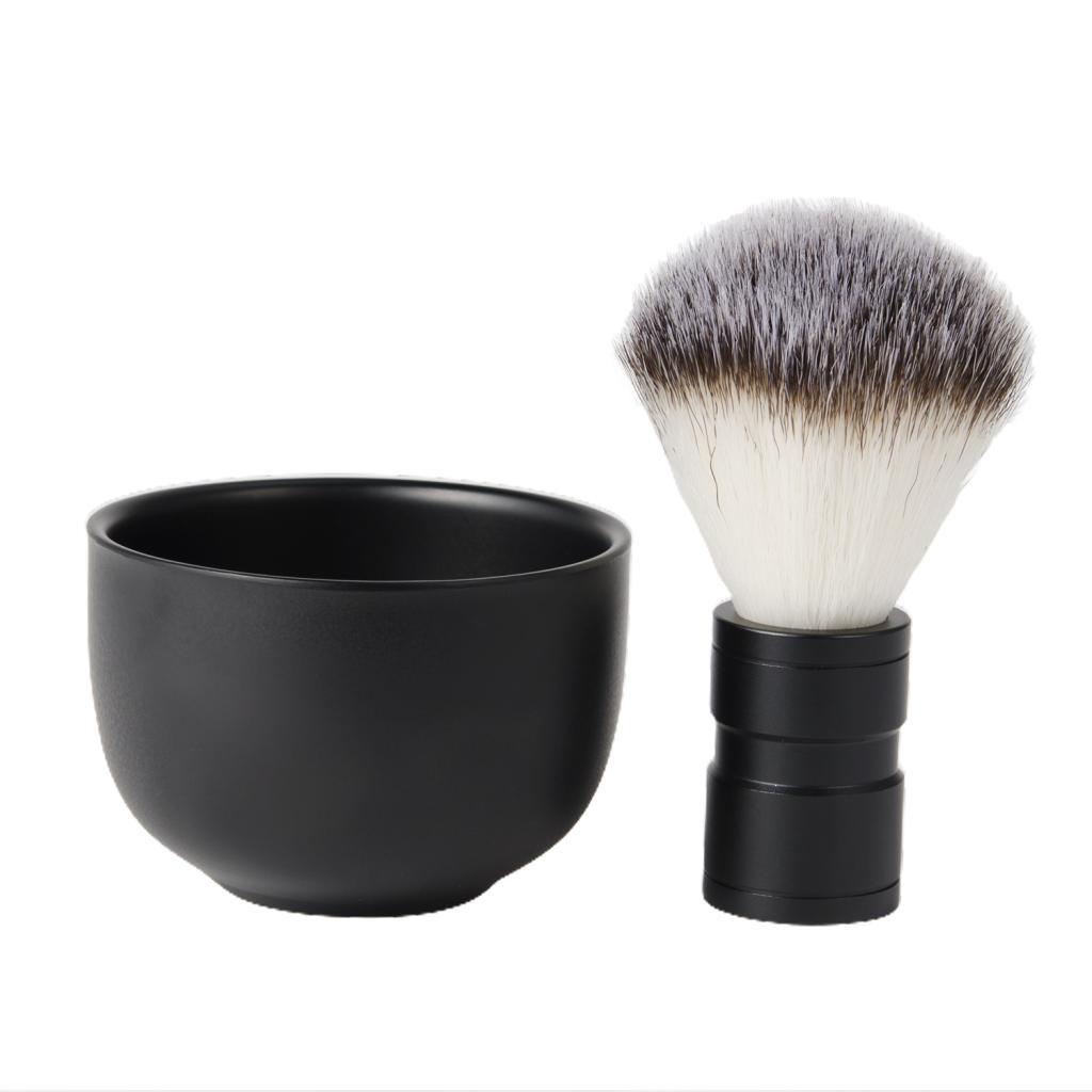 2 In1 Men Shaving Set StainlessSteel Shaving Soap Bowl Cup+Shaving Brush Kit