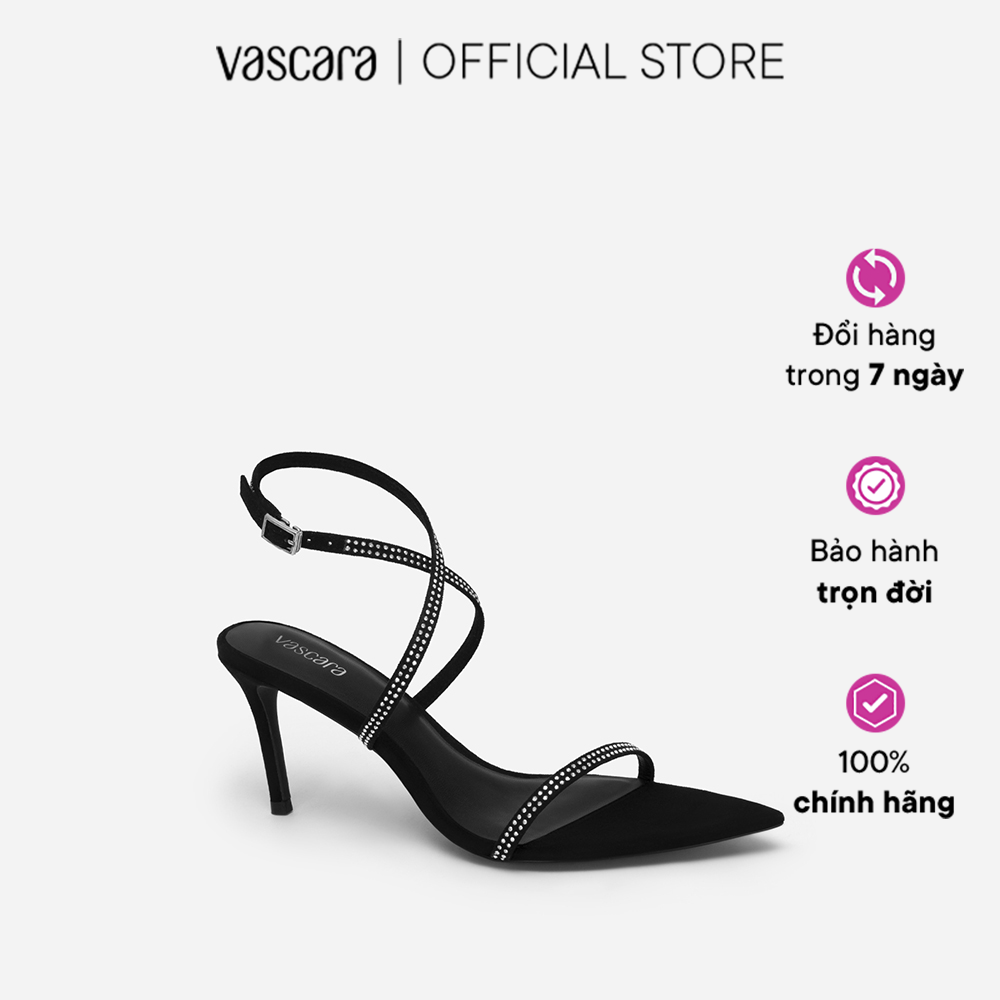 BST Splendid Night - Vascara Giày Sandal Ankle Strap Nubuck Đính Đá - SDN 0741