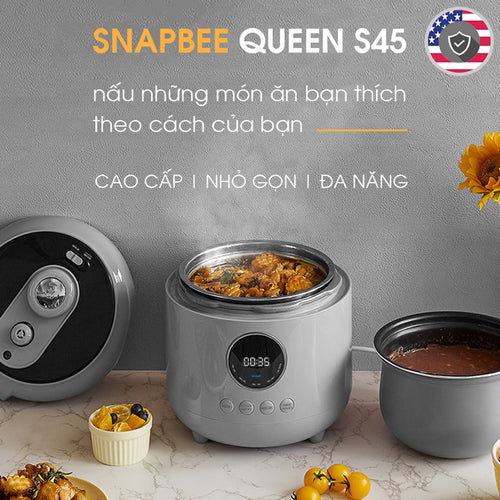 Nồi Áp Suất Đa Năng QUEEN S45 (Kiêm nấu chậm) Hàng Chính Hãng- Thương Hiệu Mỹ