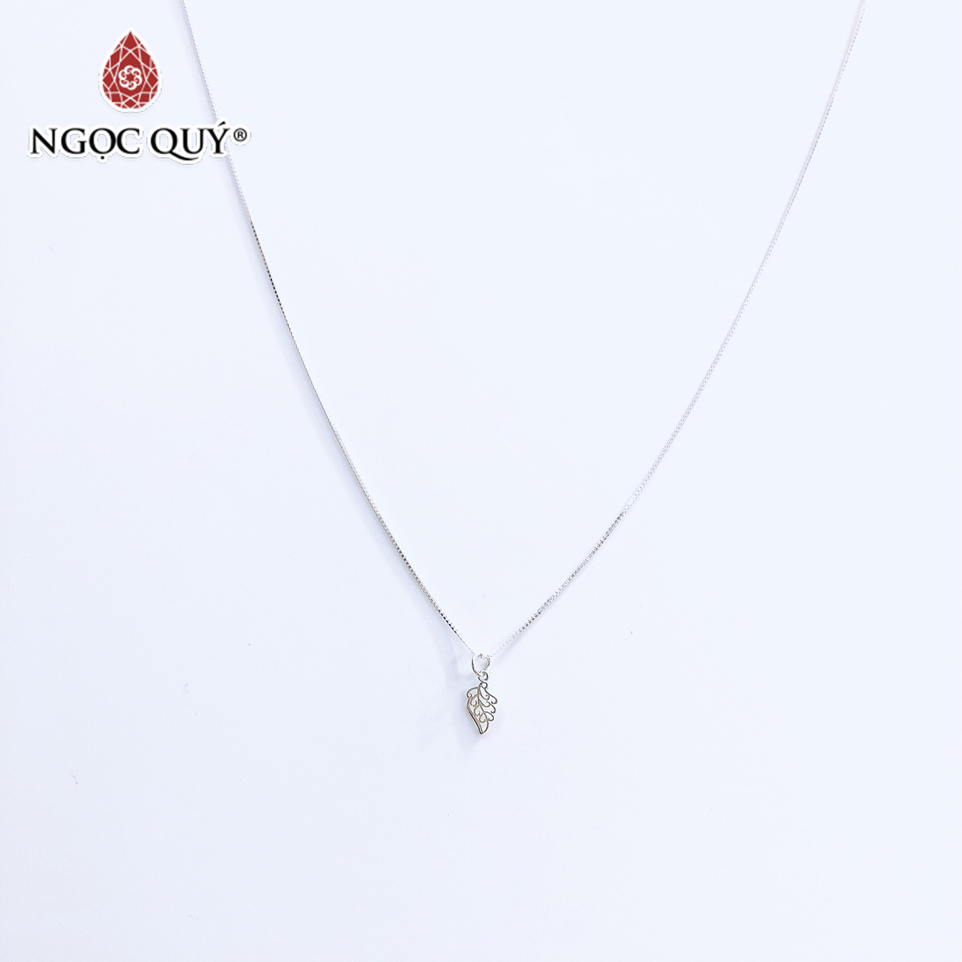 Dây chuyền bạc mặt chiếc lá - Ngọc Quý Gemstones