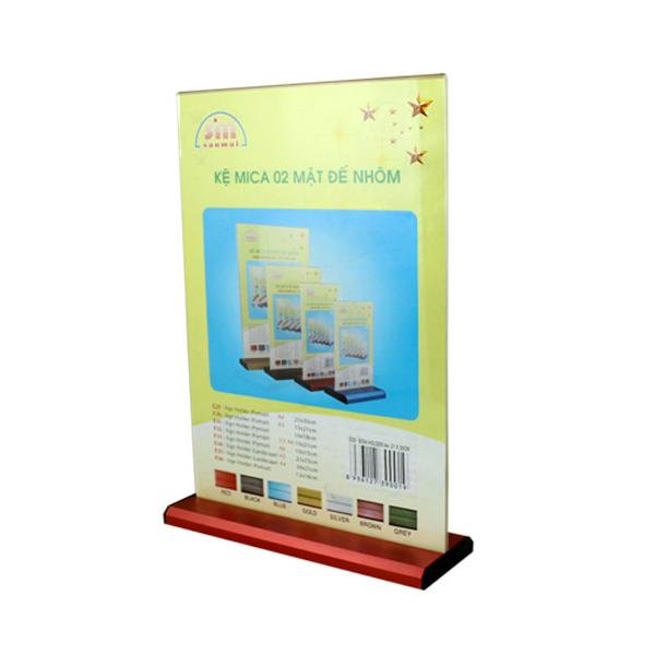 Kệ Mica 2 mặt 1/3 A4 - Đế lùa Nhôm E32