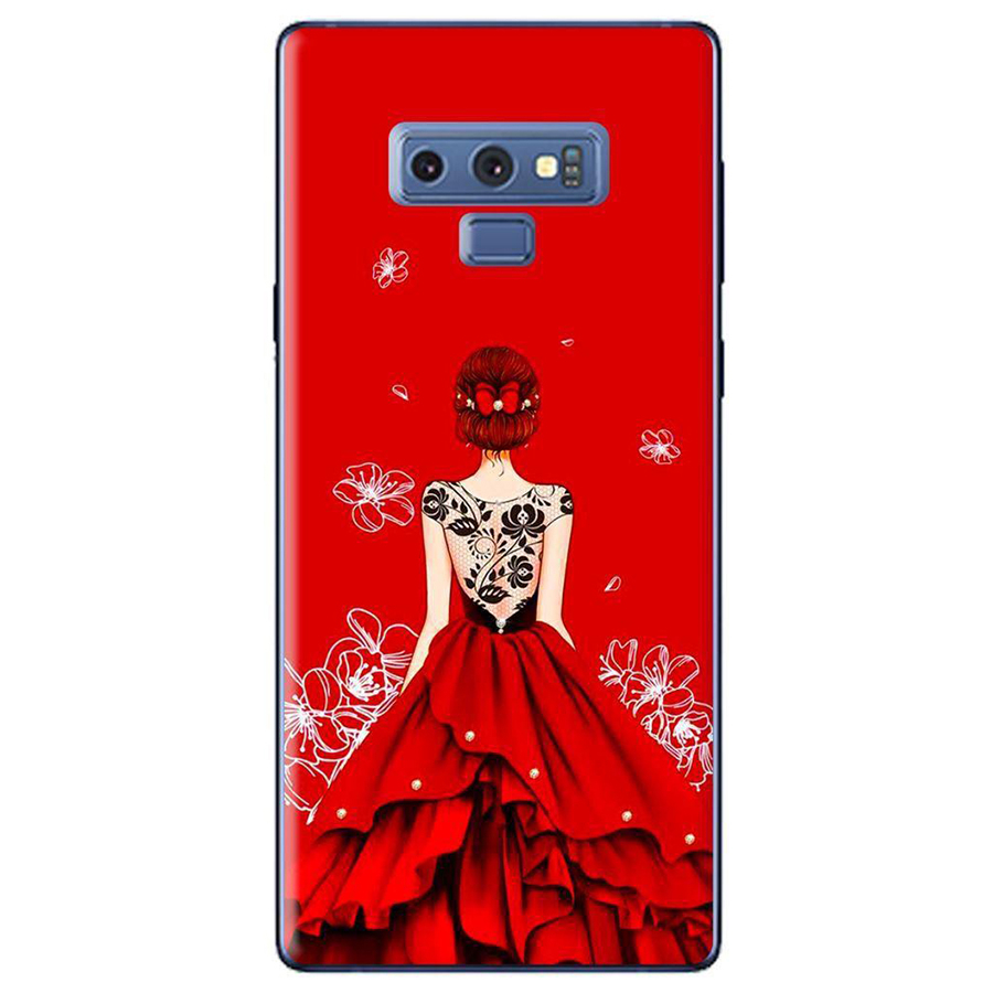 Ốp Lưng Dành Cho Samsung Galaxy Note 9 - Cô Gái Đầm Đỏ