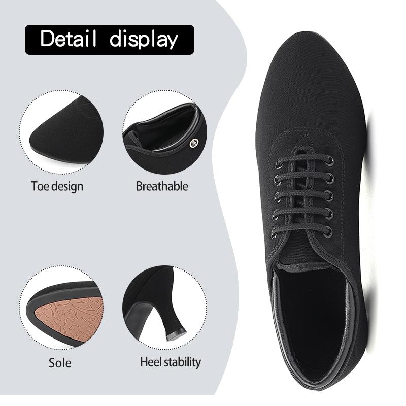 Giày khiêu vũ phụ nữ Dkzsyim Latin Black Oxford-Tango Dancing Giày khiêu vũ Ballroom Salsa Dance Shoes Đóng ngón chân cao 5/7.5cm Color: 5CM-Indoor Shoe Size: 38