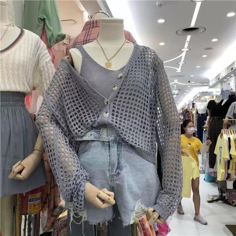 Set Áo Giấy Áo 2 Dây + Áo Cardigan