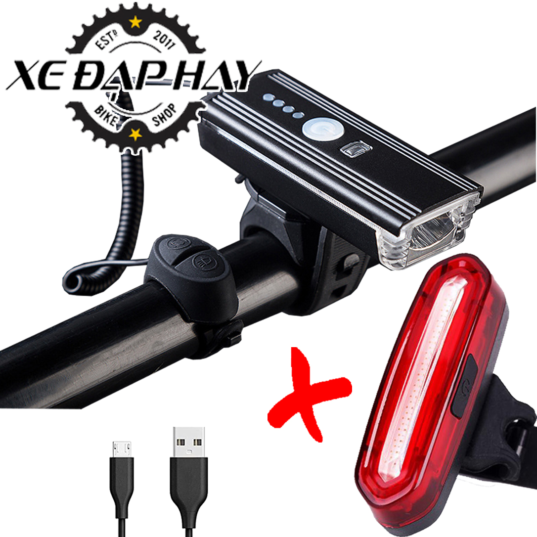 COMBO Đèn Còi Xe Đạp HJ062 Và Đèn Hậu Sạc USB AQY096 Led 3 Màu