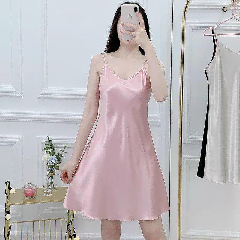 Váy ngủ 2 dây lụa satin đẹp sexy, quyến rũ LOẠI 1