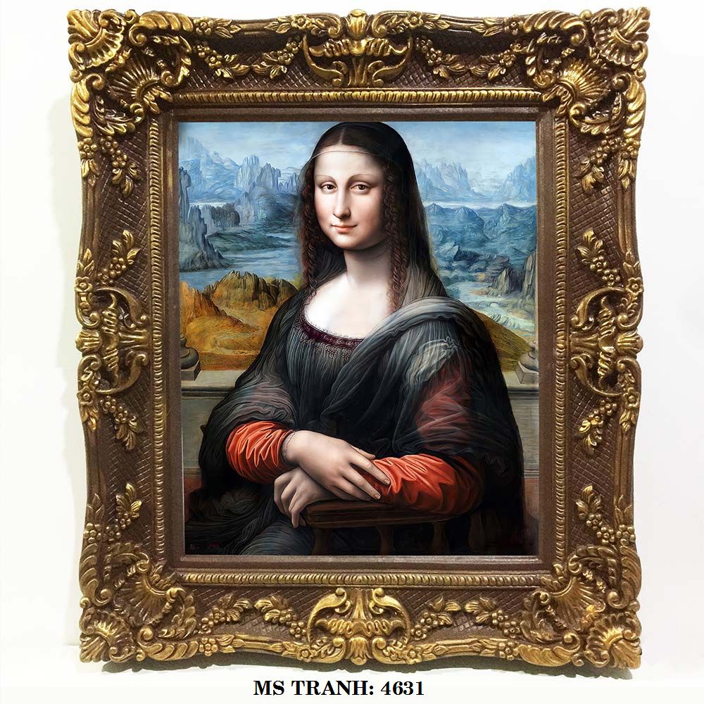 Tranh treo tường châu âu trang trí phòng khách, phòng ngủ. Bức tranh MONA LISA - Nàng Mona Lisa MS 4631