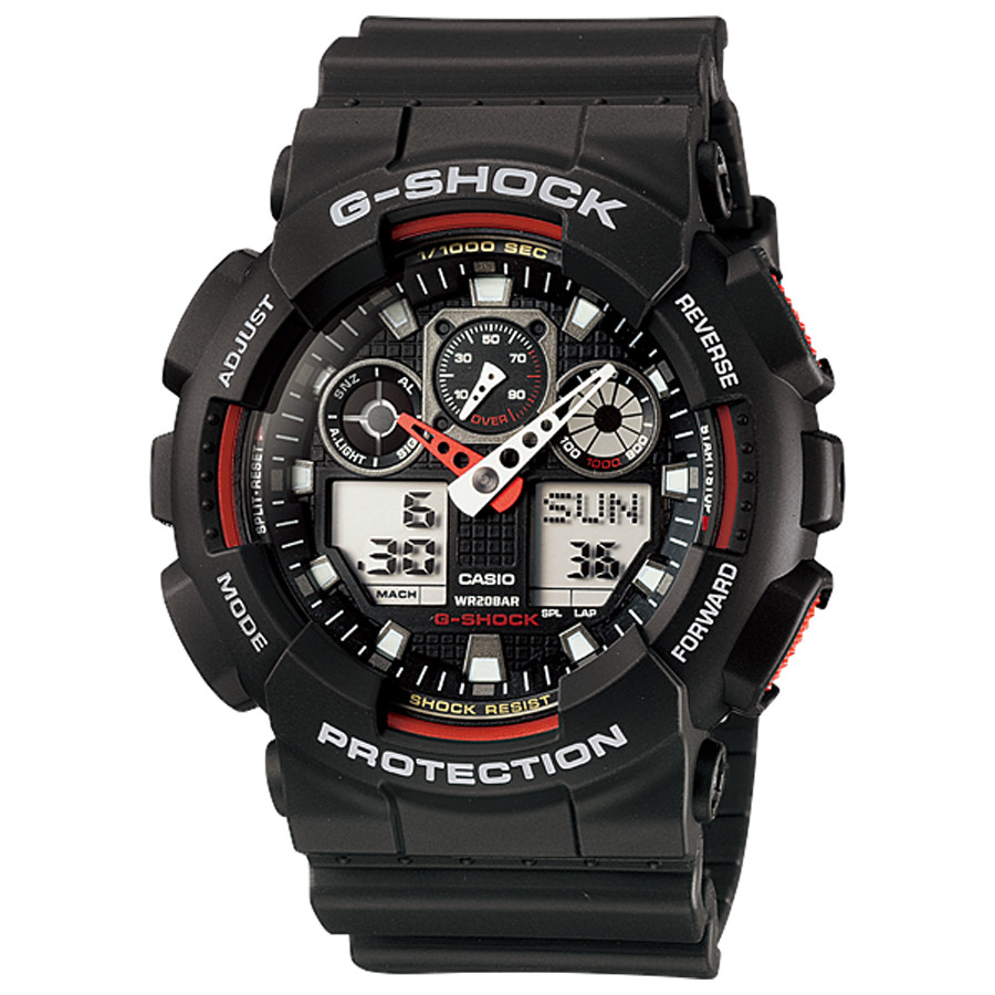 Đồng hồ nam dây nhựa Casio G-Shock chính hãng GA-100-1A4DR