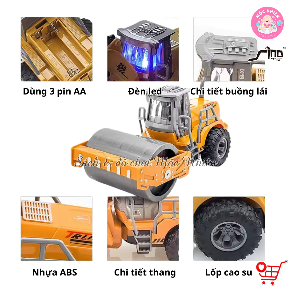Đồ Chơi Điều Khiển Tỷ Lệ 1:30 SINO JH74-9 - Xe lu và Xe Ủi (Dành cho bé từ 3 tuổi)