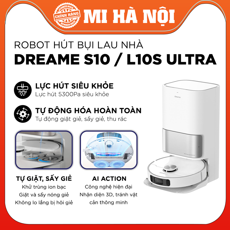 Robot hút bụi Dreame S10 Pro / Dreame S10 (L10S Ultra) / Dreame L10 Plus / Dreame Z10 Pro / Dreame L10 Pro – Bản Quốc tế  - Hàng Chính Hãng
