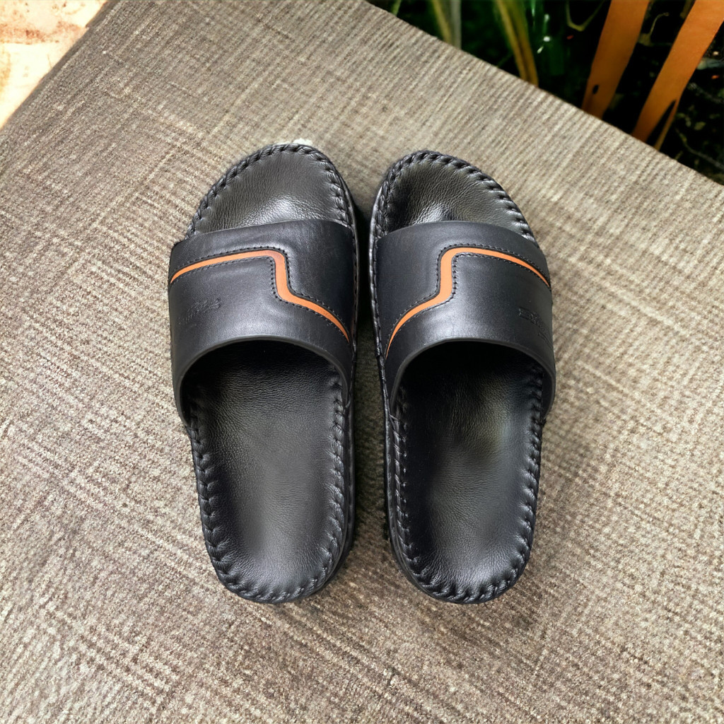 DÉP QUAI NGANG CHẤT LIỆU DA BÒ VATIS VA2044 | KHÂU ĐẾ CHẮC CHẮN