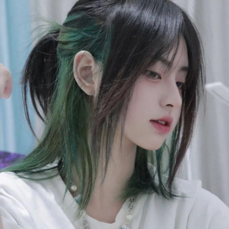Wig/Tóc giả nguyên đầu cá tính nhuộm 2 lớp xanh đen hot trend - teen/lolita/cosplay BHT095