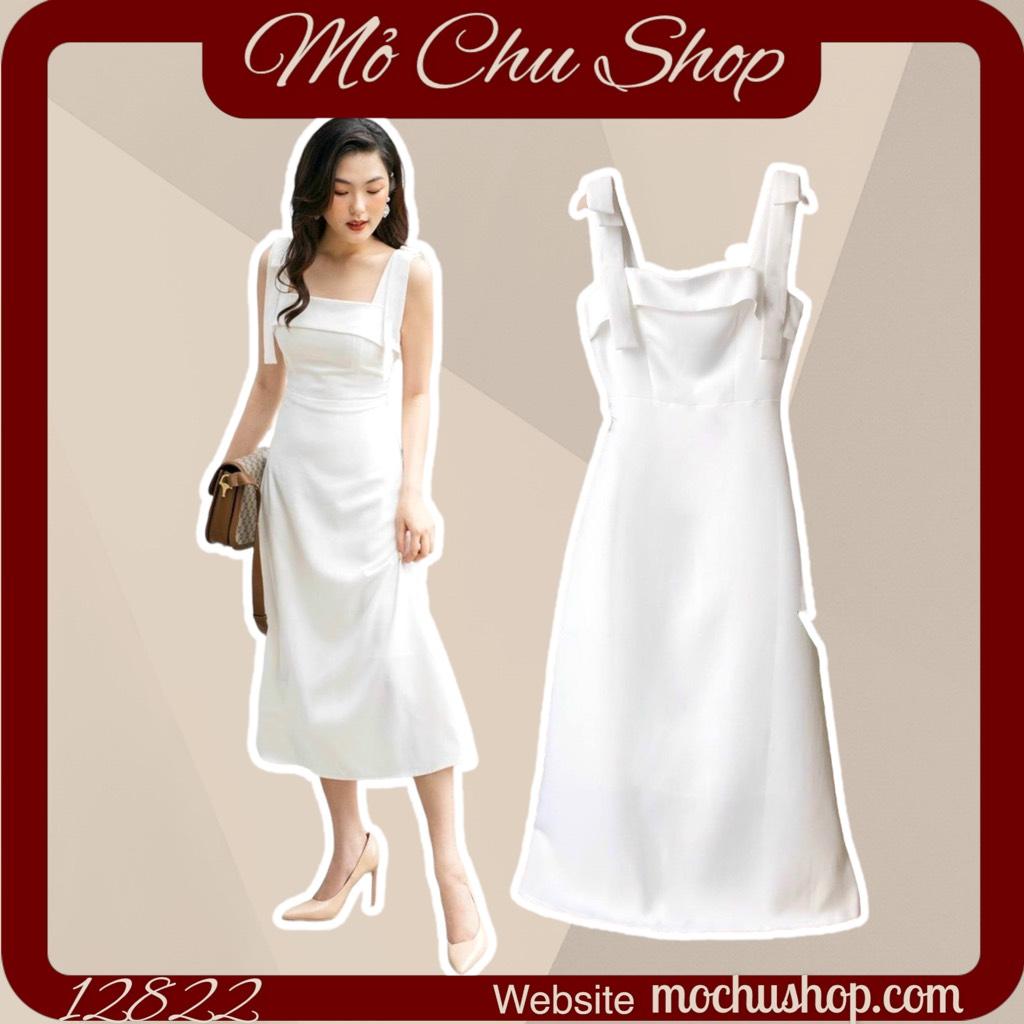 ĐẦM MIDI 2 DÂY BẢNG NƠ VAI 12823