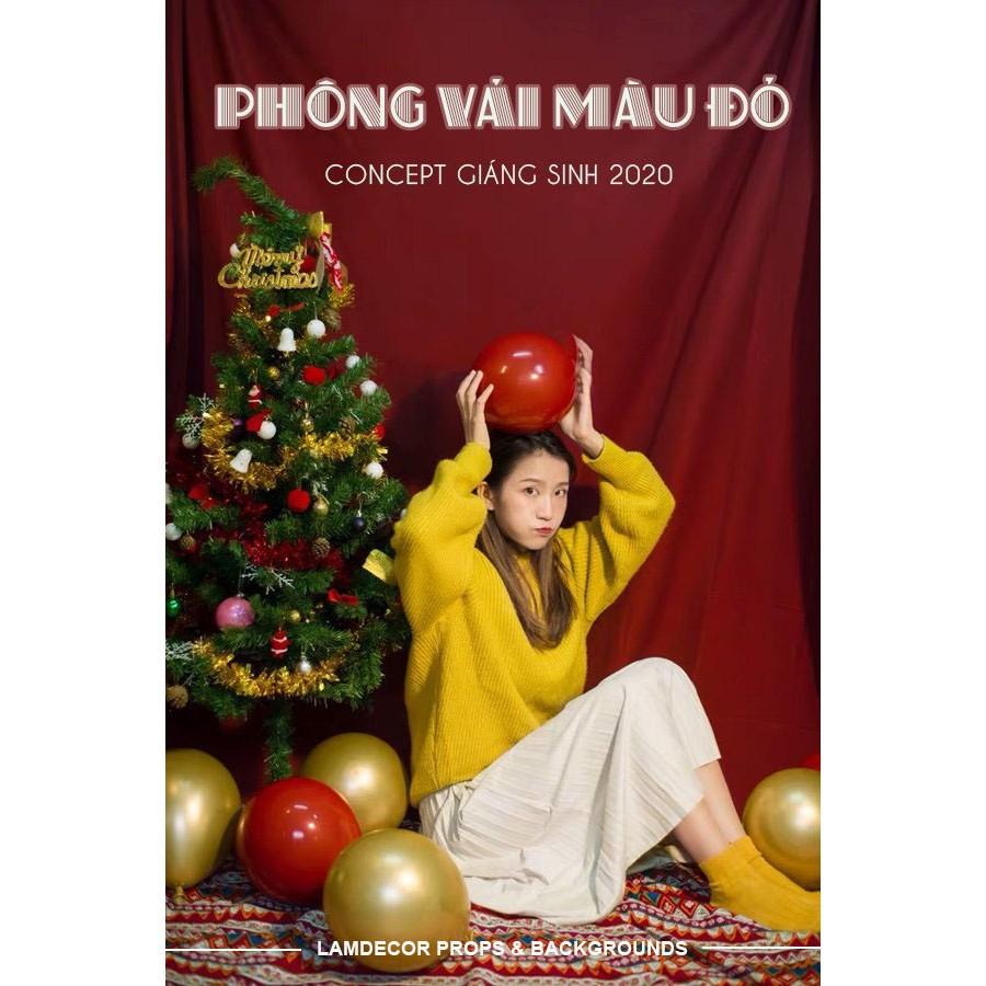 Phông Nền chụp ảnh vải đỏ trơn size to để làm nền chụp noel người hoặc mẫu make up