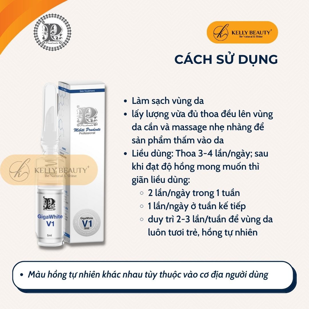 Kem Dưỡng Mibiti Prudente Gigawhite V1 - Khử Thâm, Dưỡng Hồng Cô Bé; Trẻ Hóa Và Giảm Nếp Nhăn - Kelly Beauty