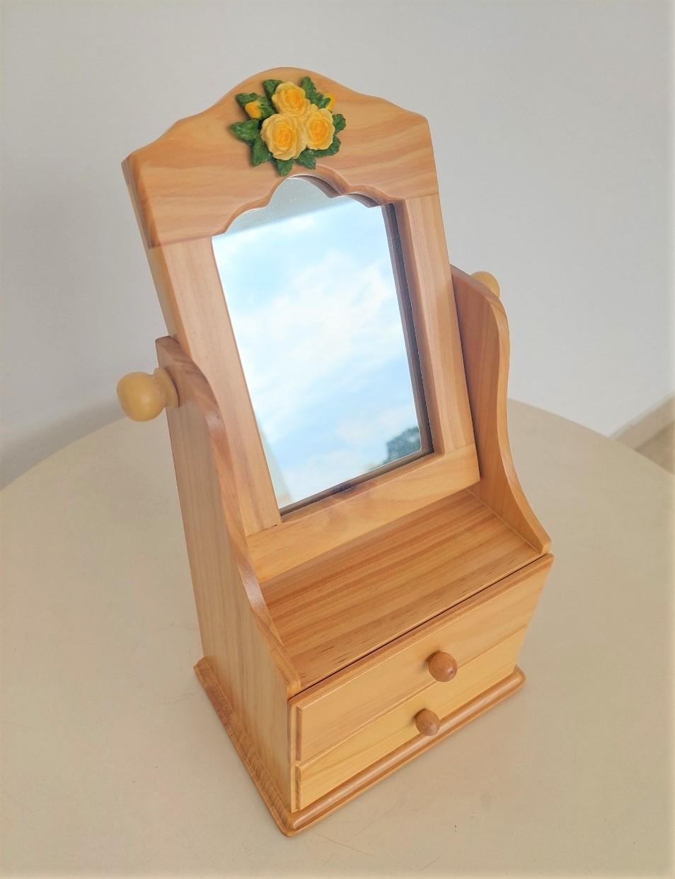 Hộp Nữ Trang Gỗ Có Gương 2 Hộc 18x12x30 cm Trang Nhã - Hàng VN Xuất Khẩu