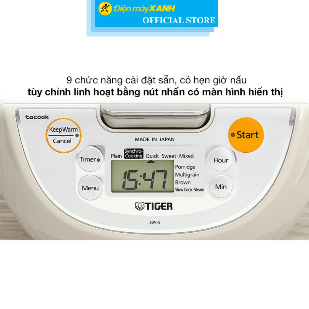 Nồi cơm điện tử Tiger 1.8 lít JBV-S18W - Hàng Chính Hãng