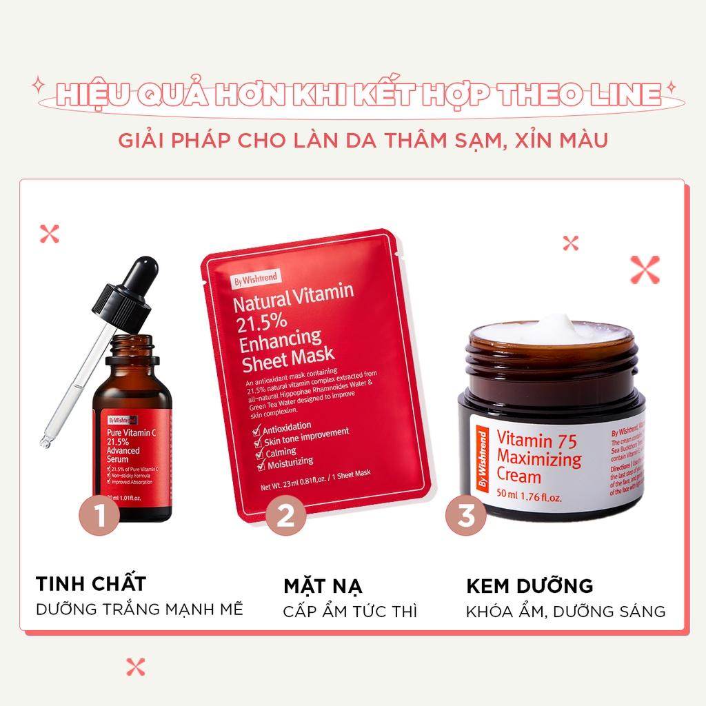 10 By Wishtrend mặt nạ giấy Natural Vitamin 21.5% Enhancing Sheet Mask 23ml