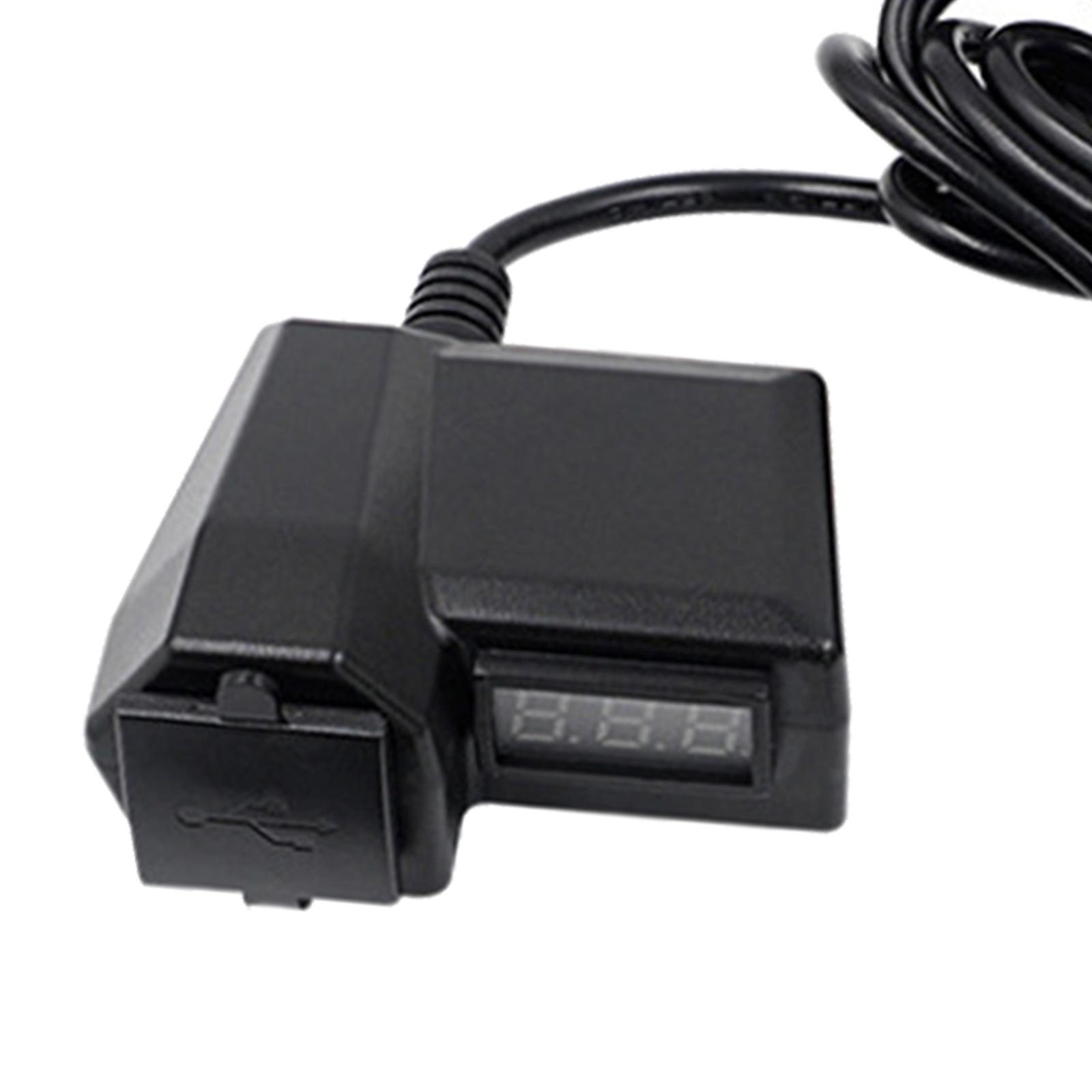 Motorcycle USB Charger Handlebar or Rear View Mirror Mounting Power Adapter