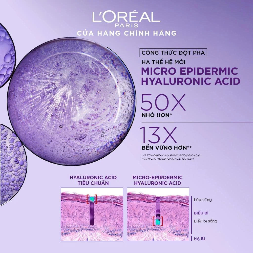 Serum dưỡng cấp ẩm tức thì, giúp làm giảm nếp nhăn &amp; căng mướt da L'Oreal Paris Revitalift 1.5% Hyaluronic Acid 30ml