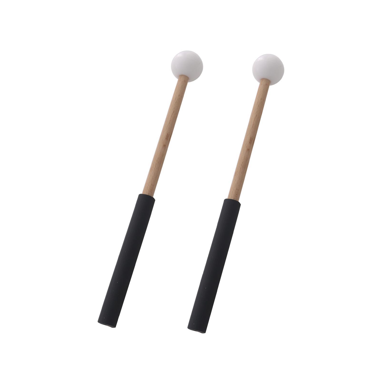 2x Rubber Mallet Percussion 8.6inch with Wood Handle Drum Mallet for Yoga Music Education Stage
