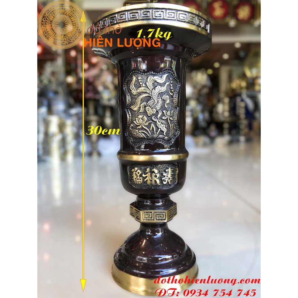 Đôi Lọ hoa, ống hương highlight nâu đậm