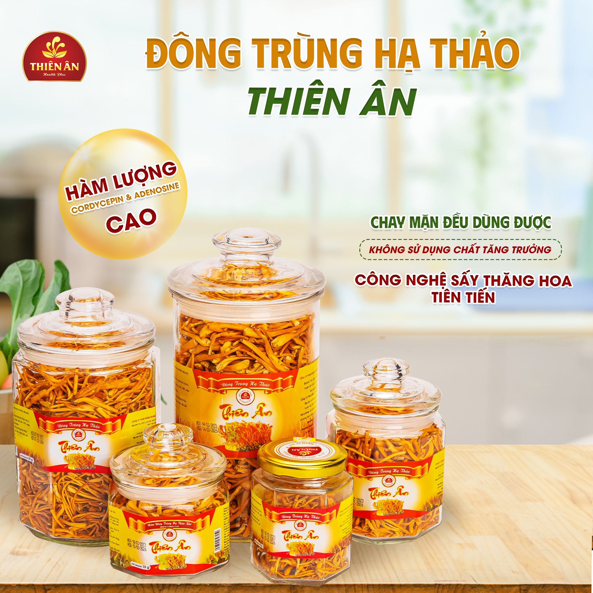 Đông Trùng Hạ Thảo Sấy Thăng Hoa - Hũ 30g