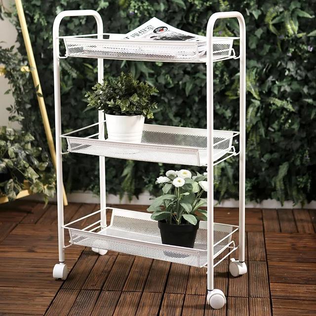 Xe Đẩy Đa Năng 3 Tầng Phong Cách Nhỏ Gọn Thanh Lịch Dành Cho Nhà Bếp, Phòng Khách, Nơi Ăn Uống, Khu Vực Bếp