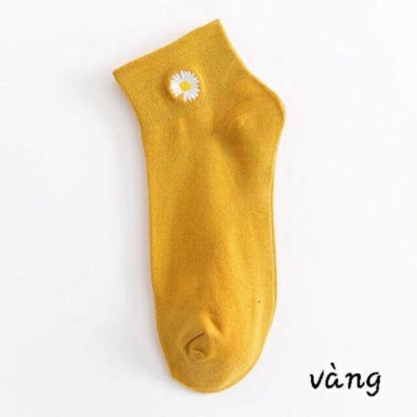 Tất vớ nam nữ mang giầy cổ trụ hoa cúc 300 siêu dễ thương