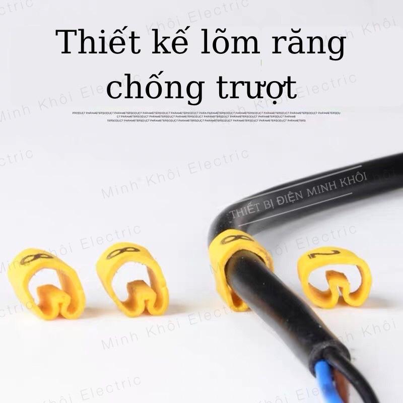 Vòng đánh số dây mạng, dây điện, tín hiệu mạng cao su từ 0 đến 9, vòng chữ đánh dấu cáp line,ống lồng đầu cos