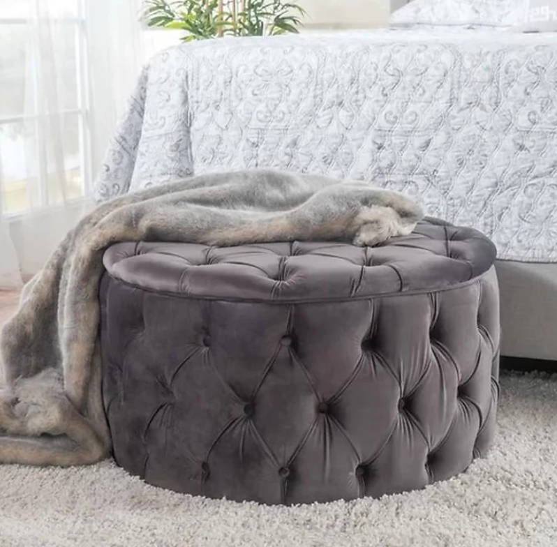 Ghế sofa đôn tròn vải nhung Tundo HFC-GDT03-0.75 cao cấp