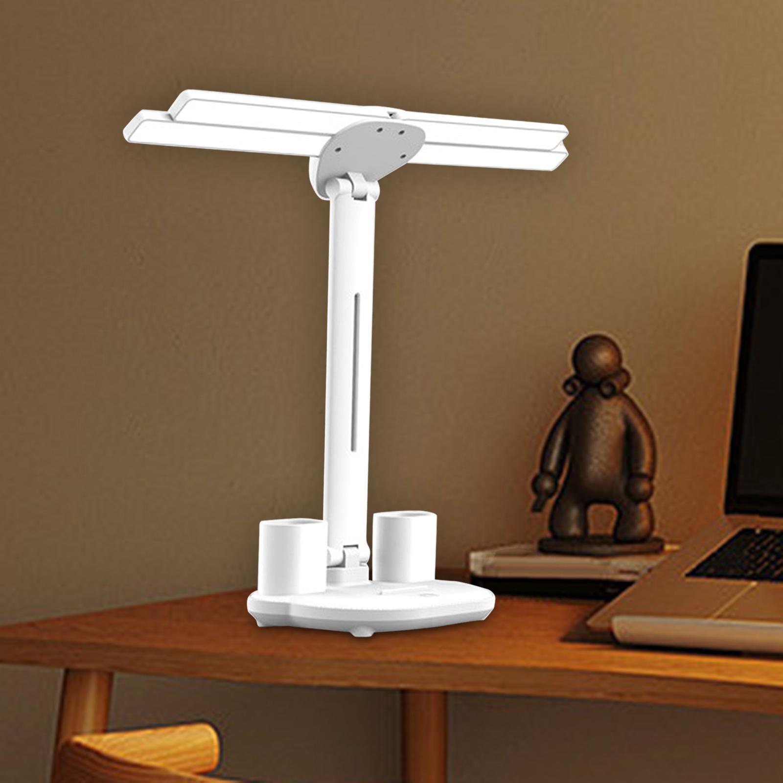 LED Desk Lamp Reading Lights 4 Head Eye Protection Folding Foldable Table Lamp Desktop Lamp for Crafts Reading Bedroom Office
