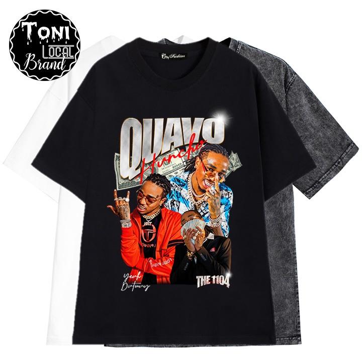 ÁO THUN Tay Lỡ QUAVO Hot Hit Local Brand Unisex Cotton 100 Form Rộng Nam Nữ
