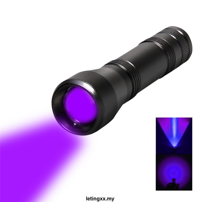 Đèn Pin Tia Cực Tím 5 Chế Độ Tia Cực Tím 395nm Sử Dụng Pin 18650