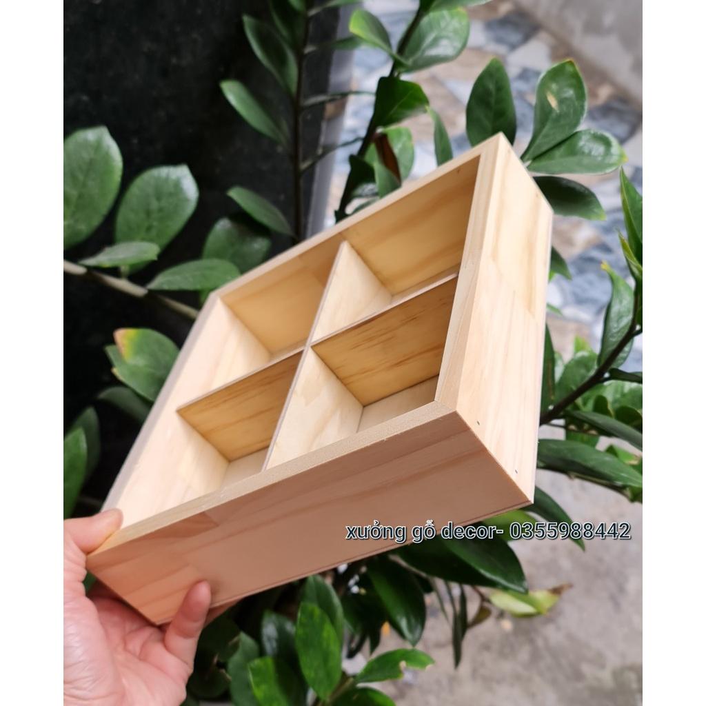 Khay Gỗ Đựng Đồ Đa Năng, Khay Gỗ Chia Ngăn Đựng Đồ- Wooden Tray