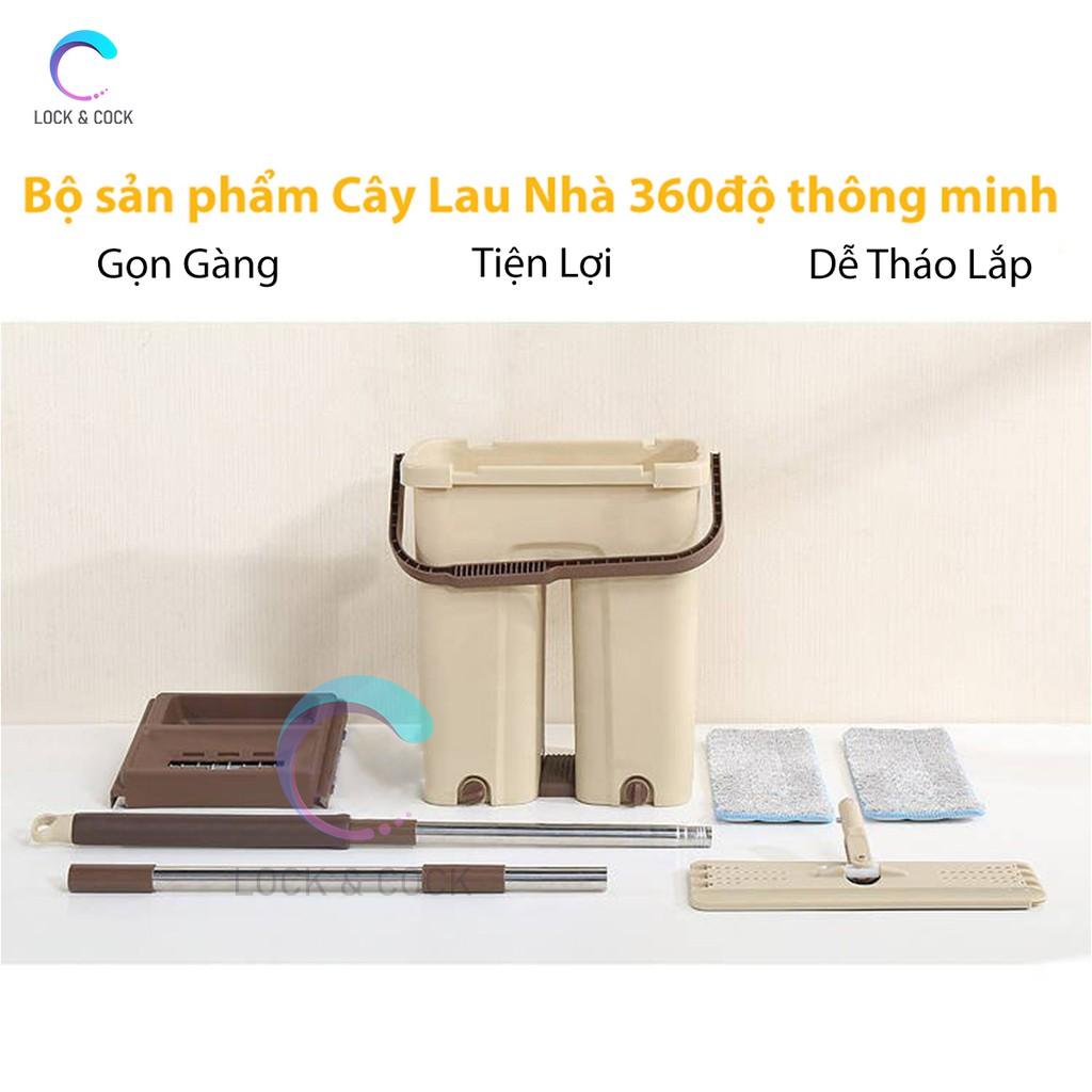 Bộ lau nhà ,chổi lau nhà thông minh THÙNG TO 2 ngăn