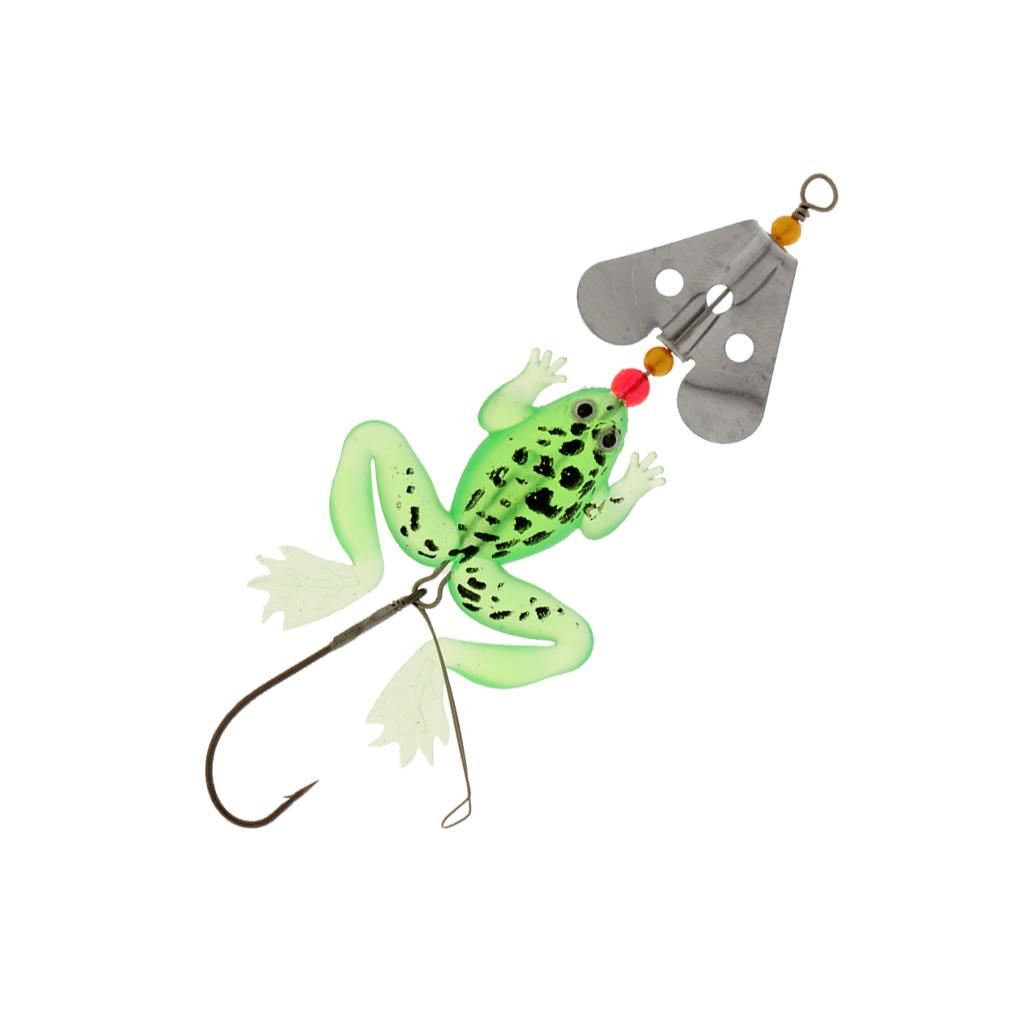 Soft Fishing Bait Frogs Lures Bionics Surface Lure for Bass Trout 12cm Green