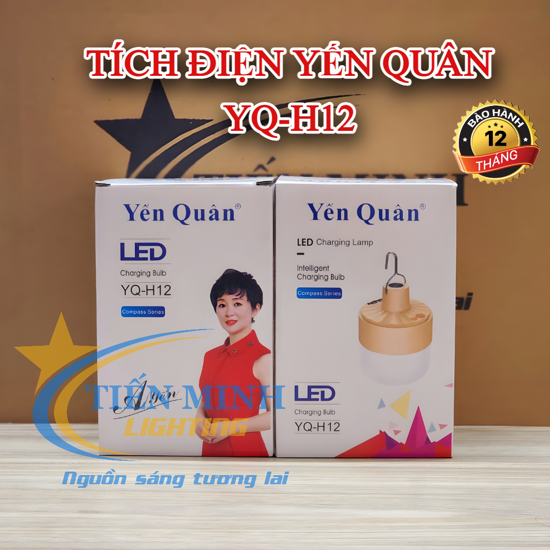 BÓNG ĐÈN TÍCH ĐIỆN YẾN QUÂN 120W YQ-H12, 3 CHẾ ĐỘ SÁNG TRẮNG/VÀNG/TRUNG TÍNH, TÍCH HỢP 3 PIN 18650 , DUNG LƯỢNG 6600 MAH