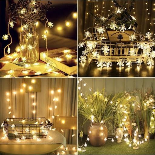 Dây đèn led nhấp nháy hình bông tuyết/Hình cây thông/ Đèn trang trí Noel/